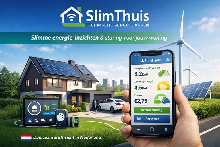 SlimThuis energiebeheer systeem installatie Assen — warmtepomp en zonnepanelen slim sturen